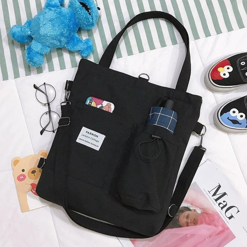 Handbag With Pockets Preppy Buckpack Shoulder Bag For Women Shoolbags