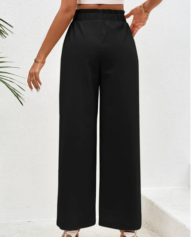 Women's Loose Cotton And Linen High Waist Wide Leg Trousers