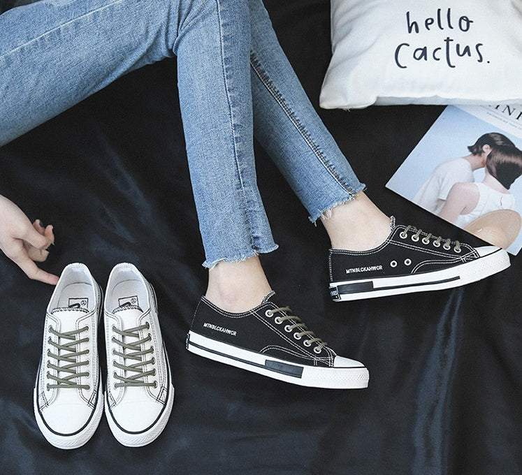 Low-top Canvas Shoes Women, Port-style Street Clapper Shoes