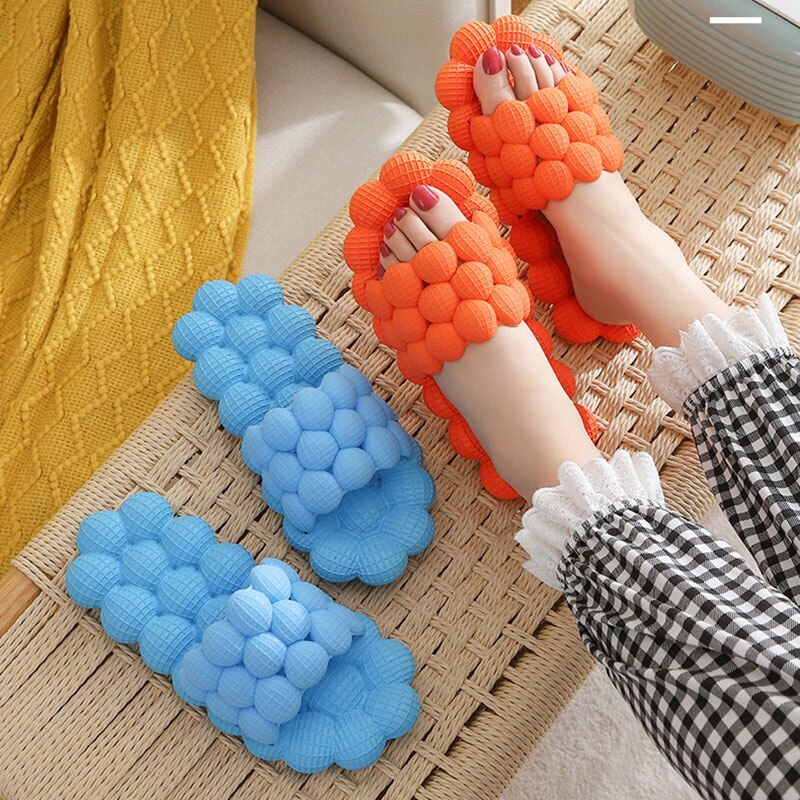 Outing Couple Home Slippers Sandals Thick-soled Lychee Slippers