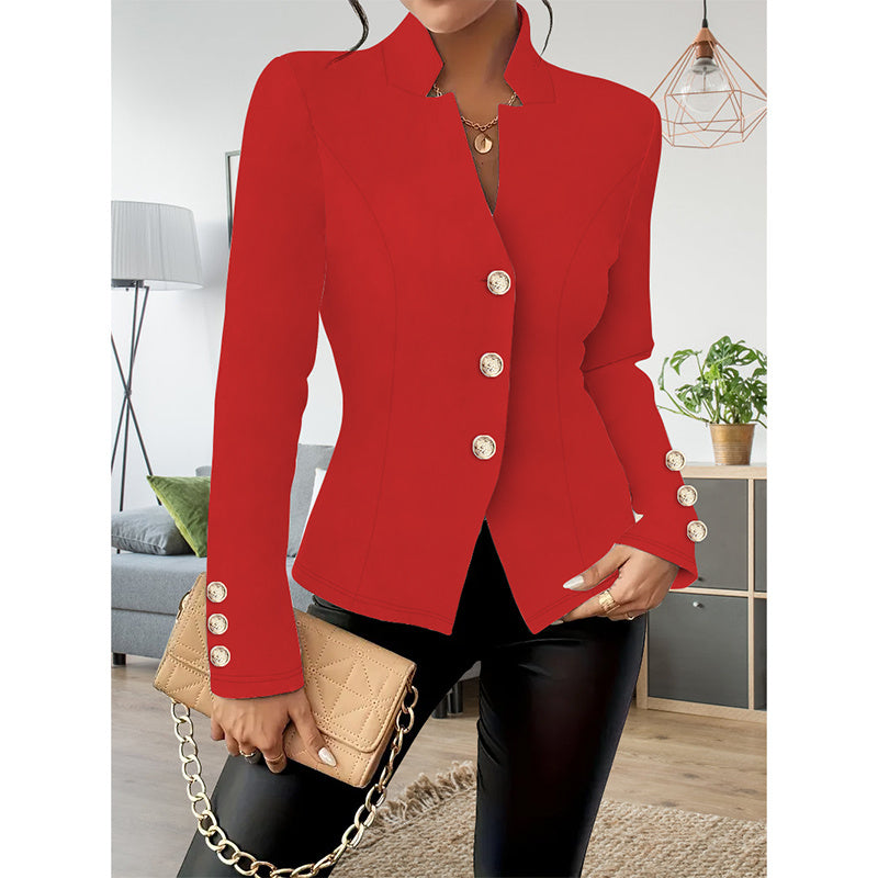 Women Casual Blazers Long Sleeve Business Outerwear Slim Fitting