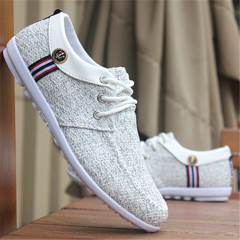 Solid Color Non-slip Men Driving Shoes Spring Autumn New Leather Breathable Men's Peas Shoes British Casual Sneakers
