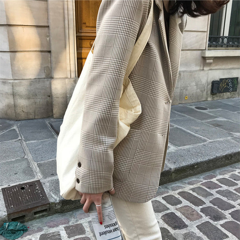 Blazer rétro à carreaux