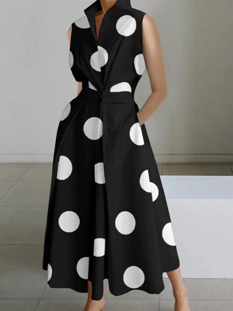 Women's Fashionable Printed Button Dress
