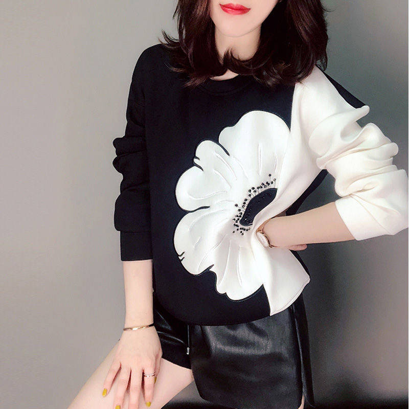 Long Sleeve Loose Lazy Round Neck Women's Top