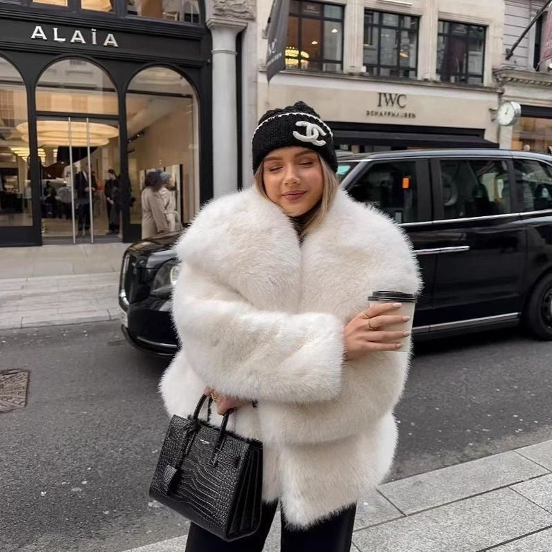 Faux Fur Coat Female Short Chic