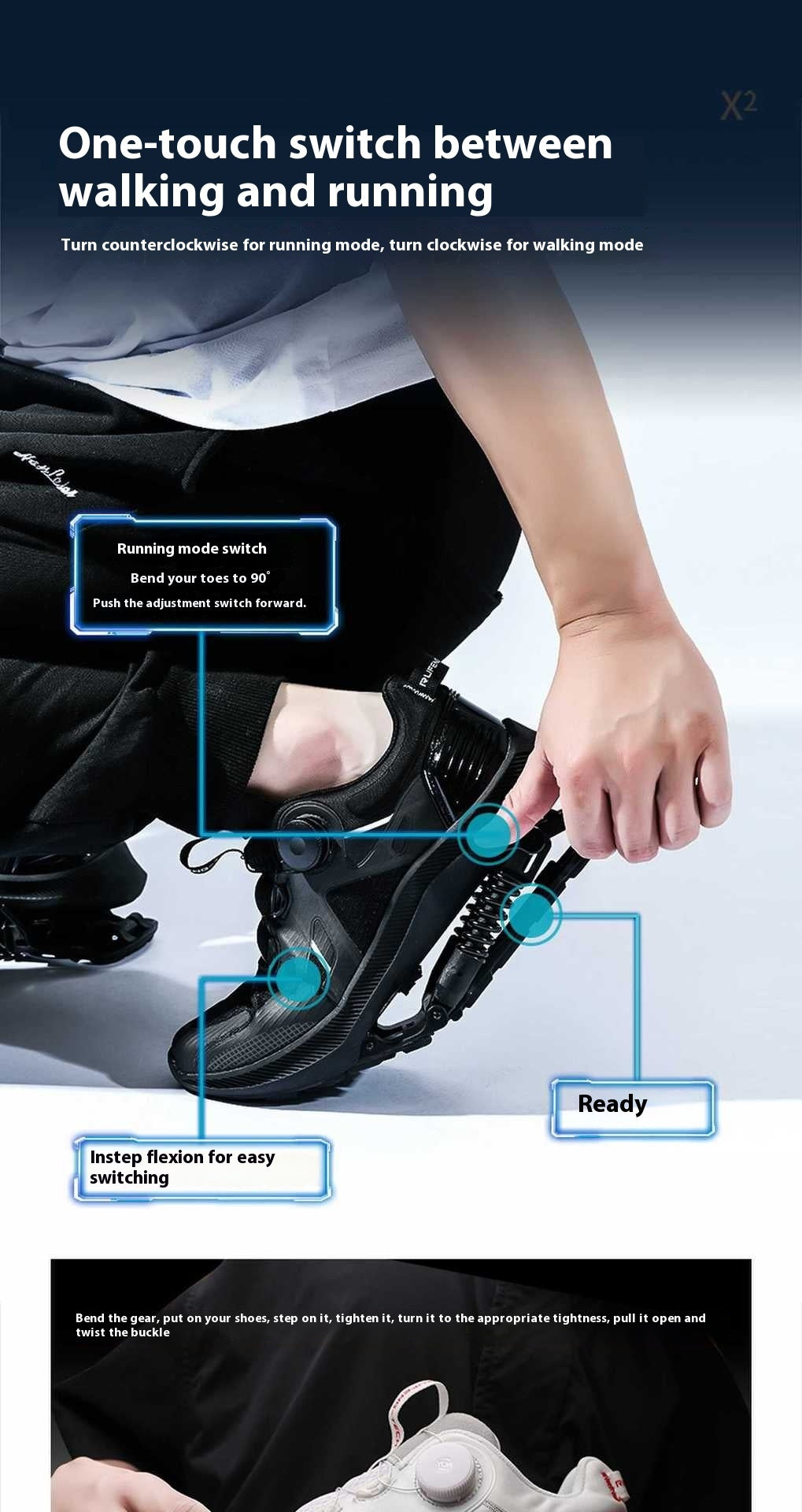 Black Tech Running Shoes Power Mechanical Running Shoes Marathon Running