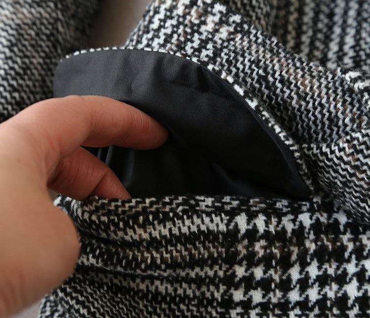 Check coat suit skirt