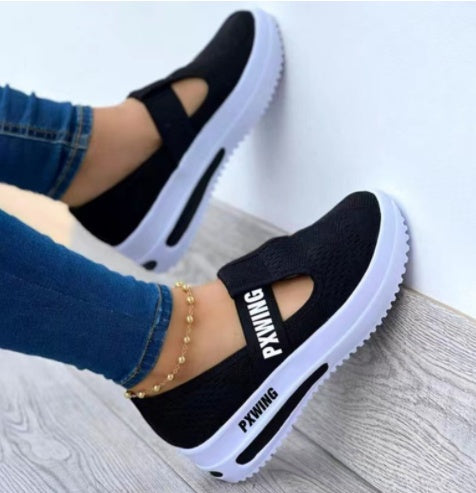 New Single Shoes Round Head Shaking Bottom Women's Sports