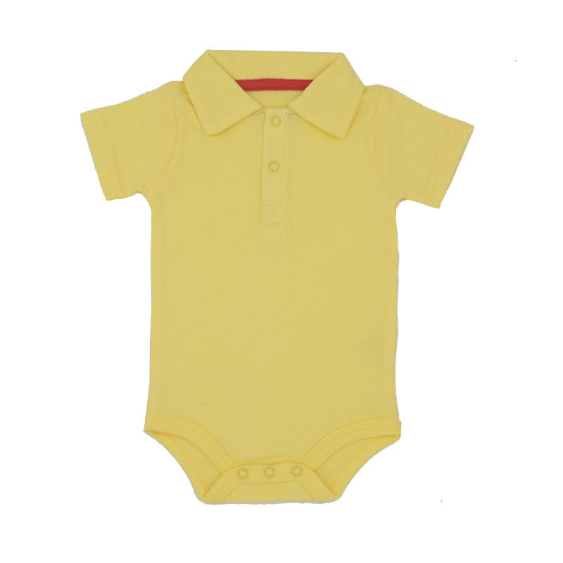 Cotton Short Sleeve Lapel Baby Onesies