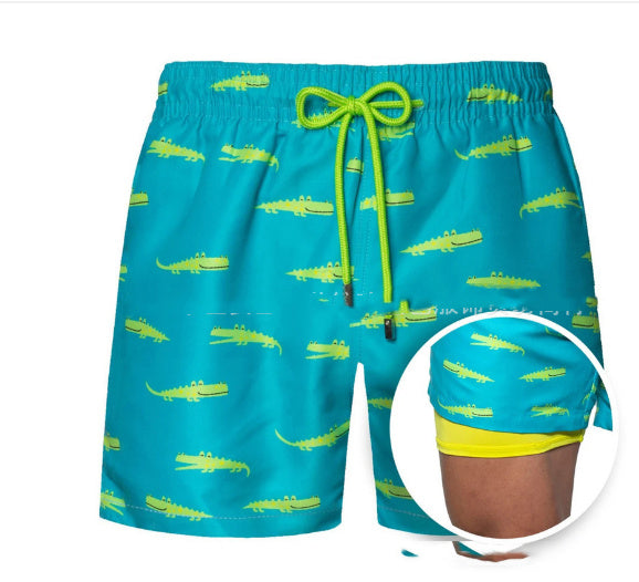 Men's Beach Printed Double Shorts