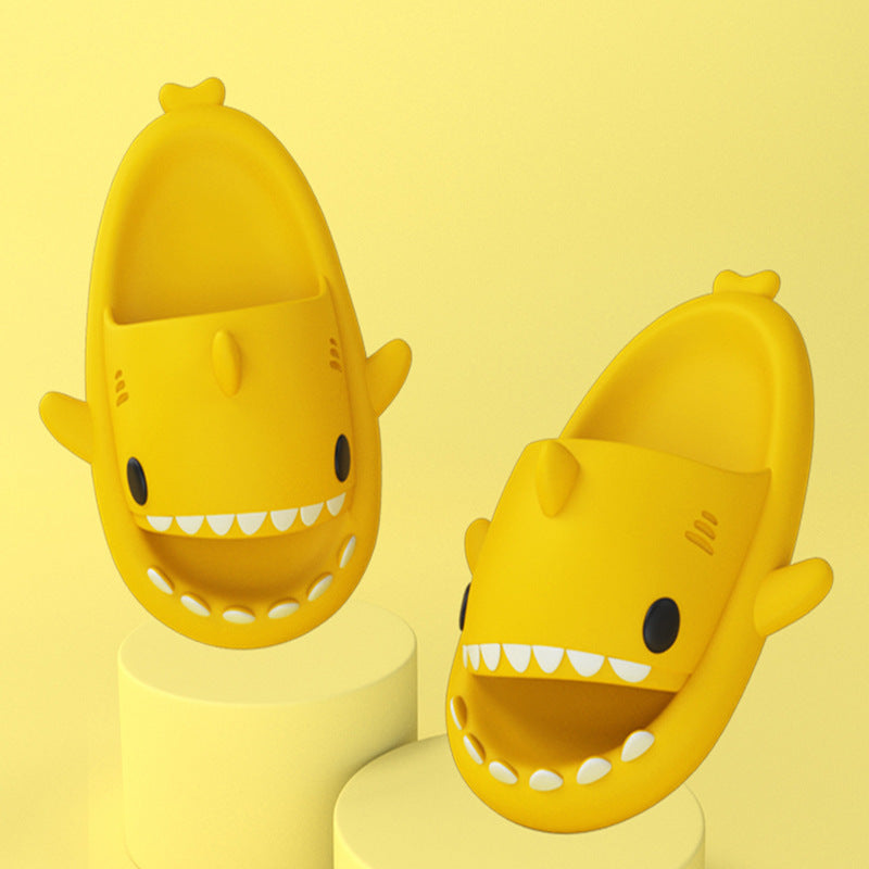 Adult's Slippers Indoor Outdoor Funny Shark Cartoon for summer pool