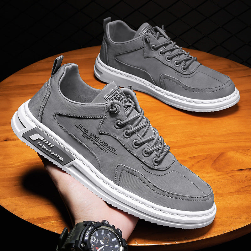 Men Sneakers Lace-up Letter Print Platform Canvas Shoes