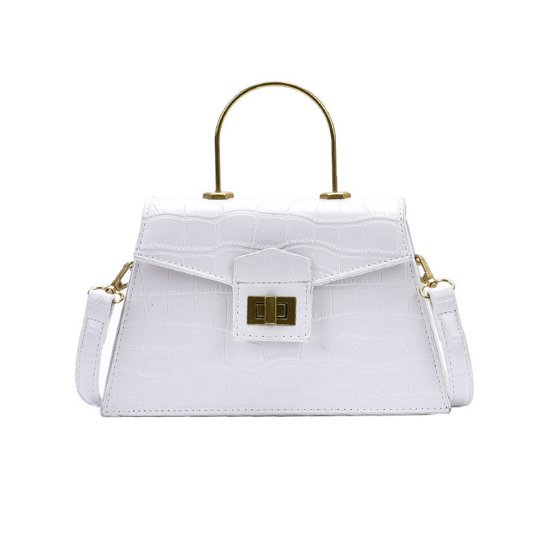 Korean Style Crocodile-Print PU Shoulder Bag
