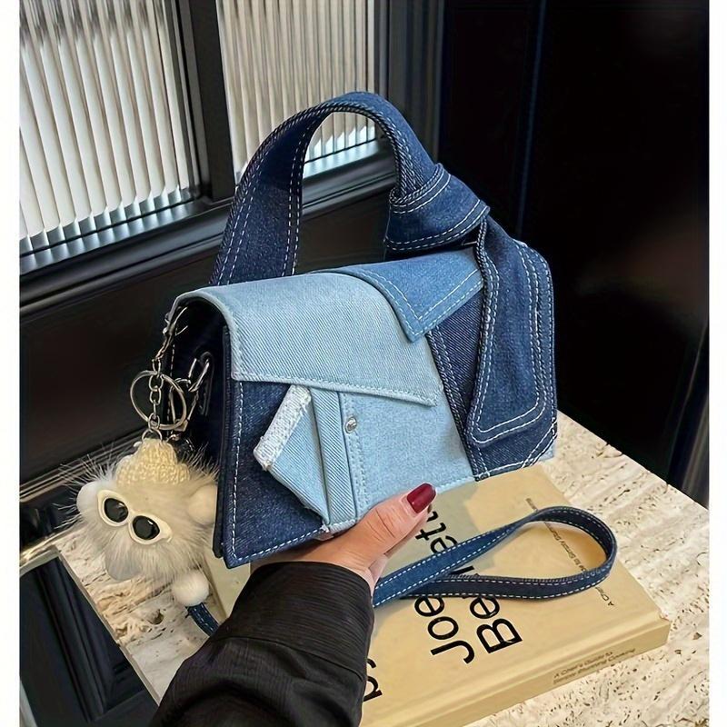 Women's Quilted Denim Crossbody Evening Chain Shoulder Bag