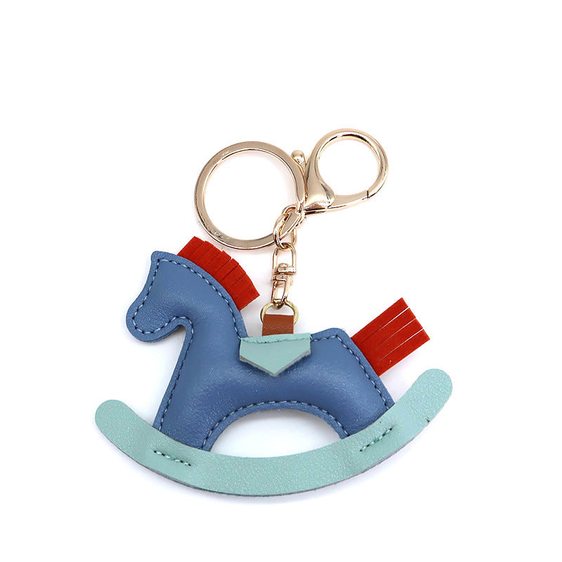 Handmade Leather Green Horse Handbag Pendant