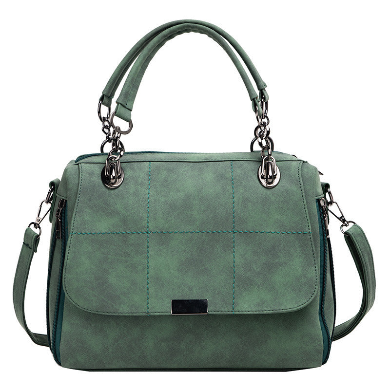 Matte Scrub Female Shoulder Bags Large Capacity Matcha Green PU Leather Lady