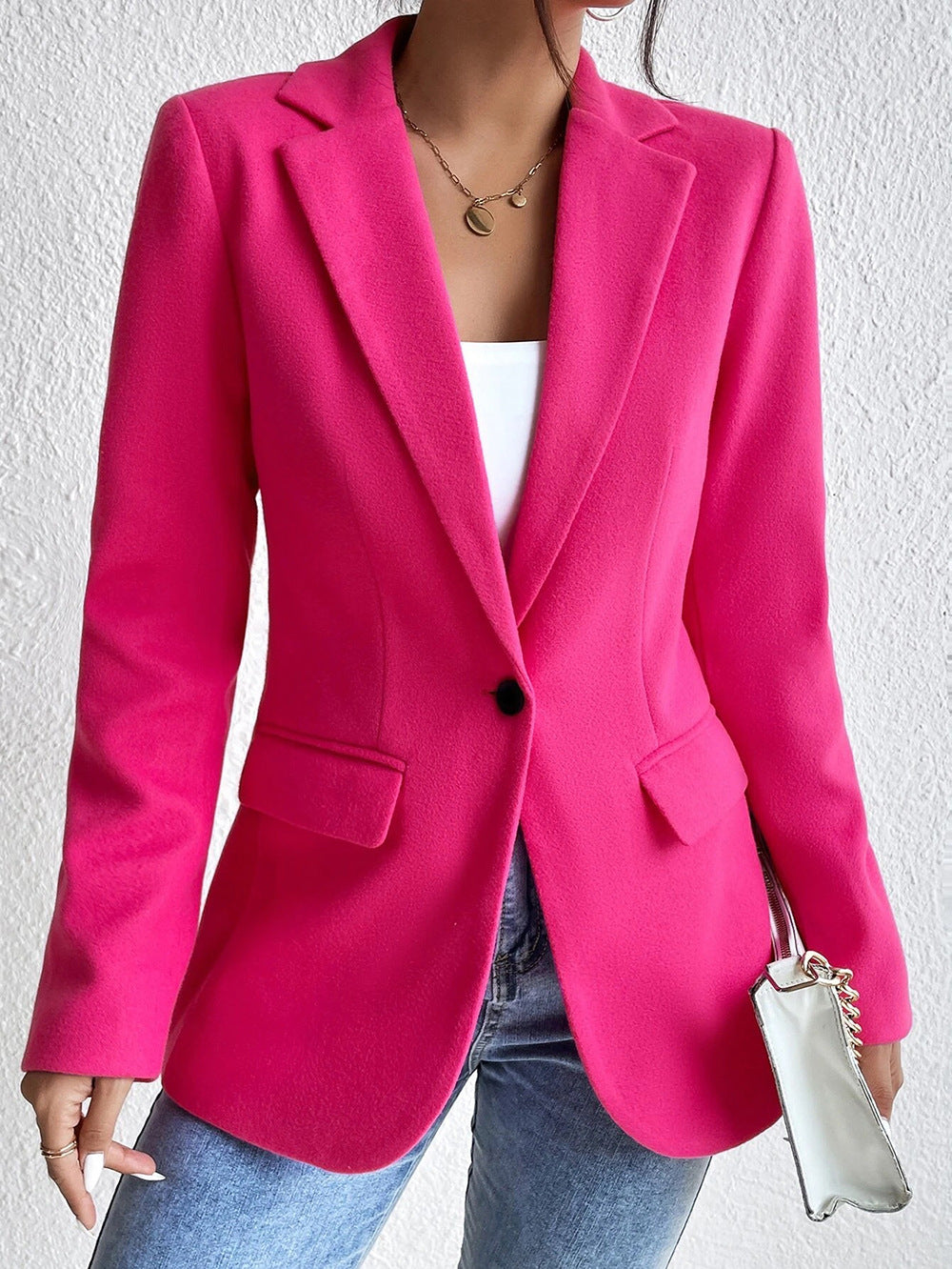 Tailored Wool Suit Jacket For Elegant Women's Commute