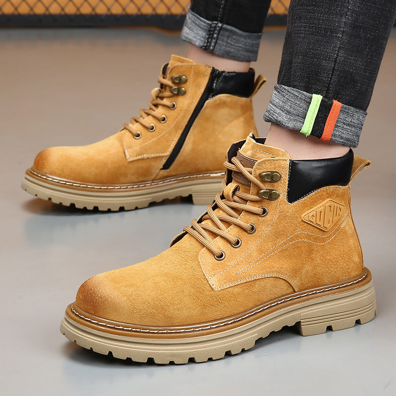 British Retro Men’s Desert Boots Genuine Leather Anti-Slip