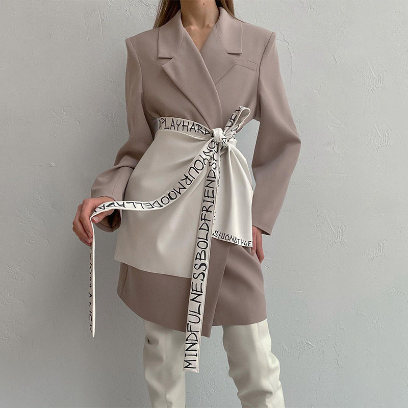 PU Leather Irregular Skirt Peplum Belt Personlity