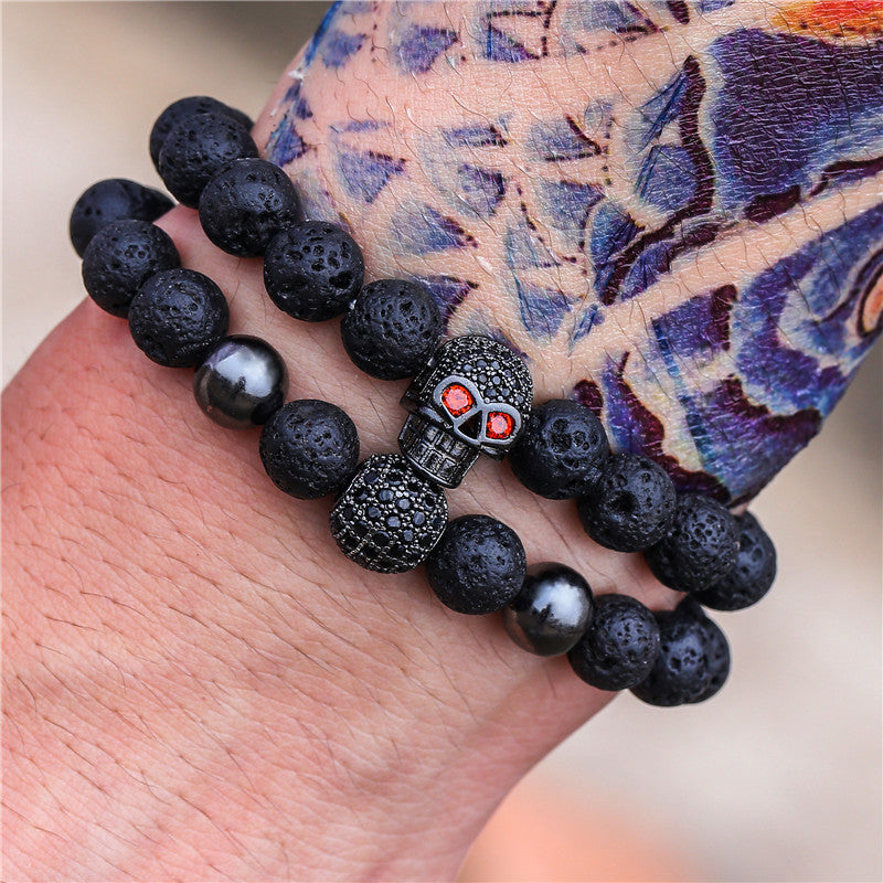 Retro Simple Black Frosted Bracelet Set