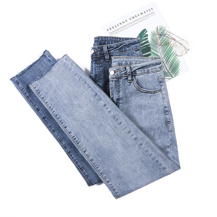 Jeans Nine-point Straight-leg Casual Cigarette Trousers