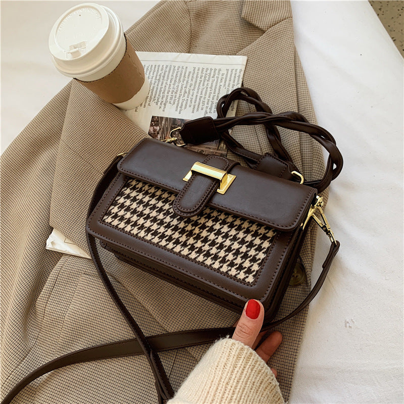Women's Houndstooth Small Square Fashion Design Bag