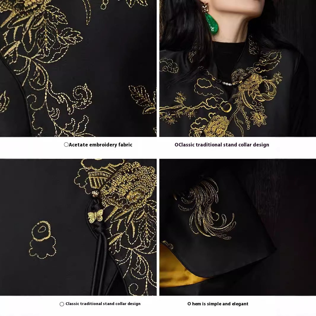 Original Autumn New Improve Tang Suit Vest Retro Women