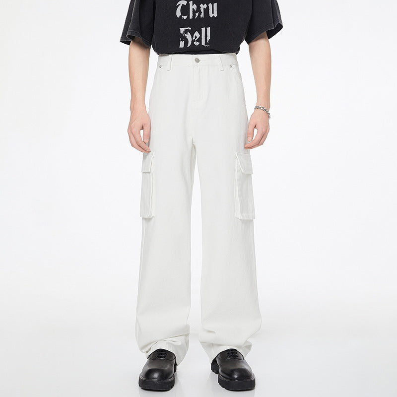 Men and Women Style Workwear Style White Jeans