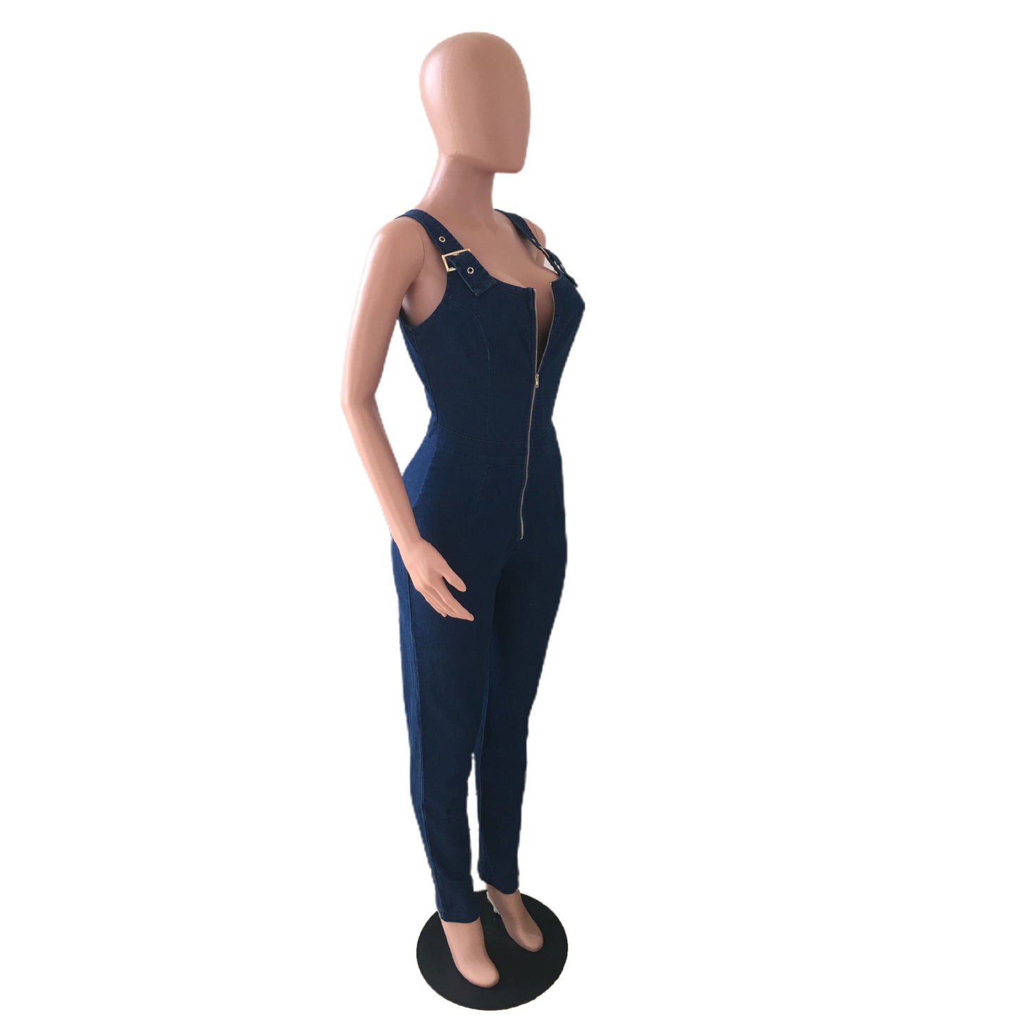 High Elastic Overalls Denim Jumpsuit