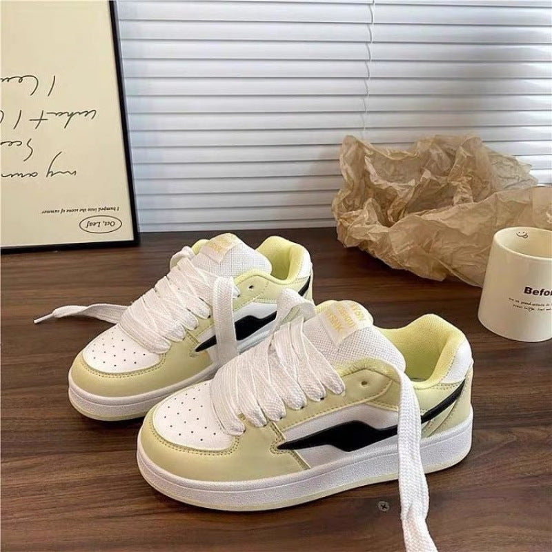 Dopamine Color Matching Classic Preppy Four Seasons Women's Low Top Board Shoes