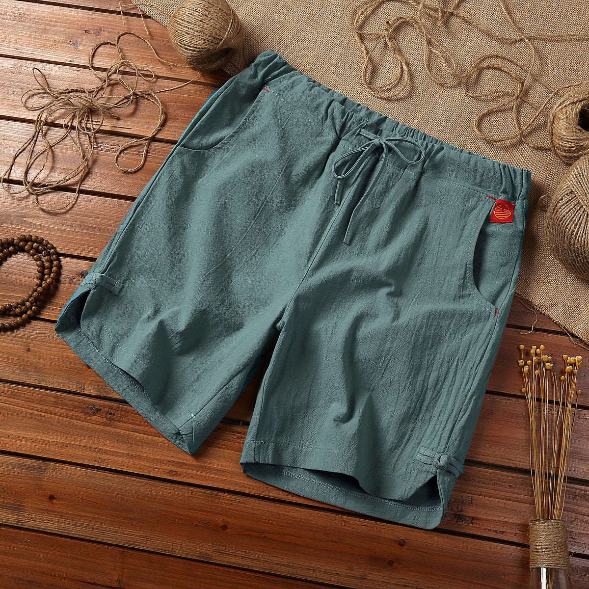 Plus Size Cotton & Linen Casual Shorts Breathable