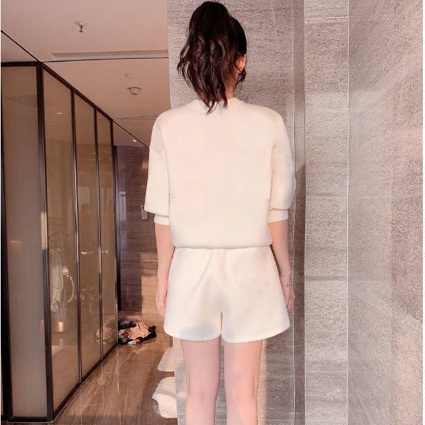 Ensemble deux pièces composé d'un short taille haute décontracté