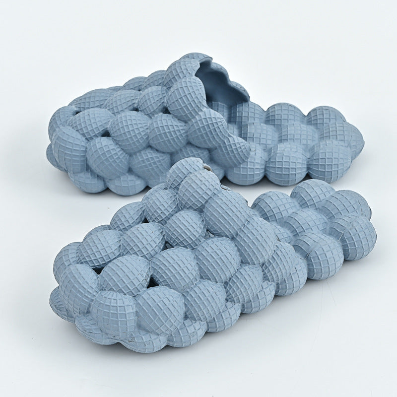 New Summer Fashion Massage Mesh Bubble Bathroom Slides Anti-Skid Slippers