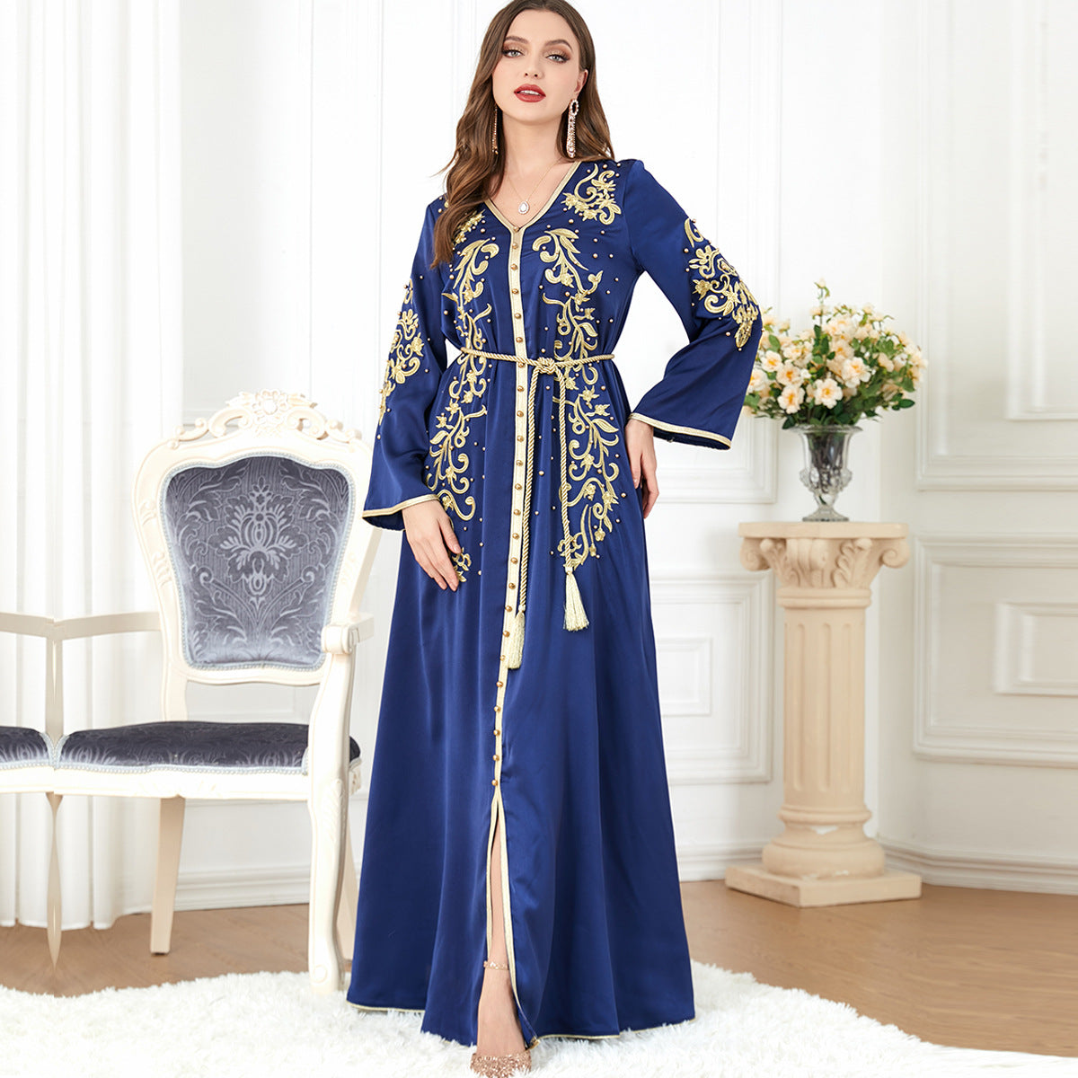 Robe à manches longues pour femme musulmane arabe