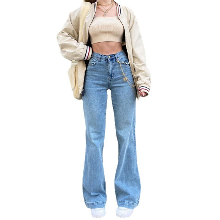 Denim Temperament Commuter Mini Slacks Dark Trousers