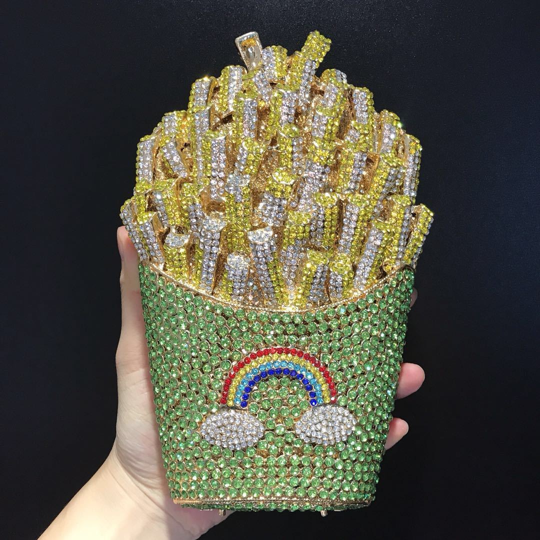 French fries diamond wisp empty metal bag