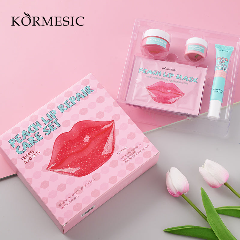 KORMESIC KORMESIC مجموعة العناية بالشفاه بالخوخ
