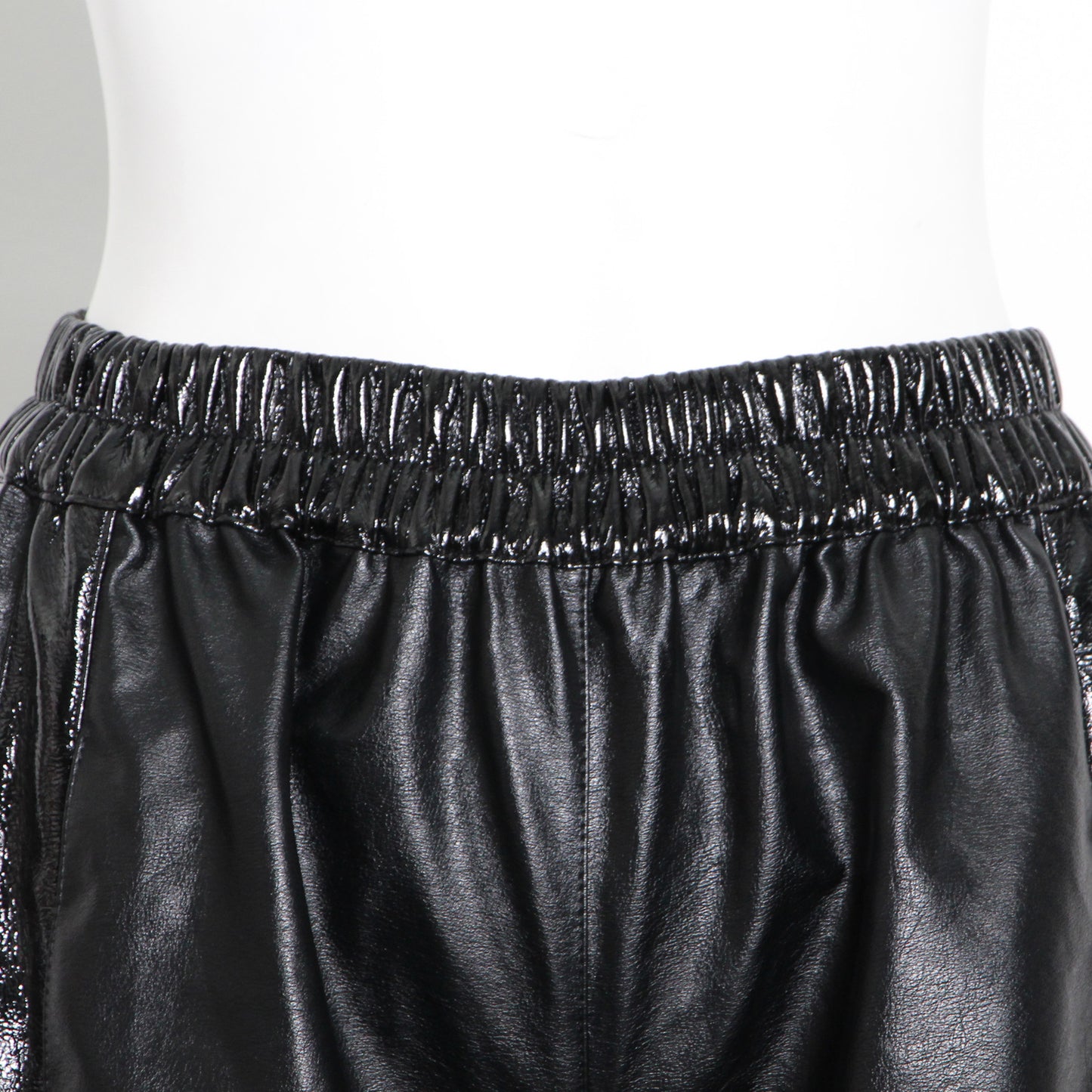 Sexy side button split PU leather wide-leg pants