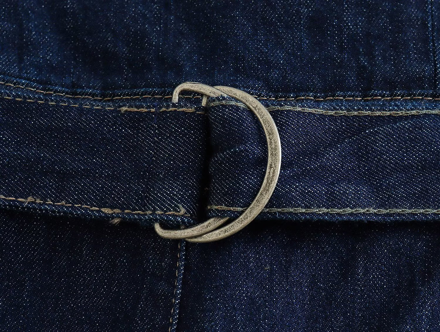 European And American Style Tube Top With Belt Denim Jumpsuit Women's