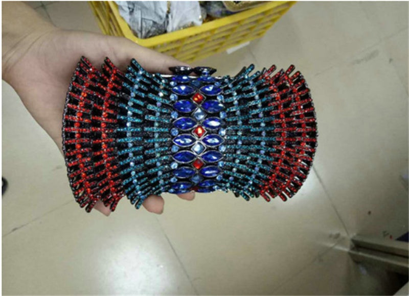 Women's Hard Case Full Diamond Clutch