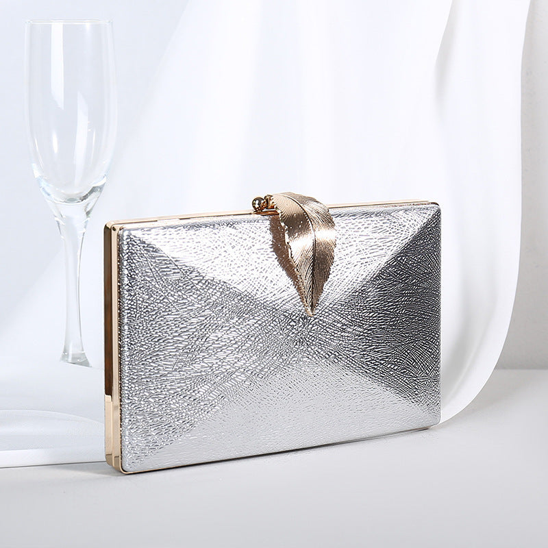 Women's Evening Bag Diagonal Cross Leaf Chain