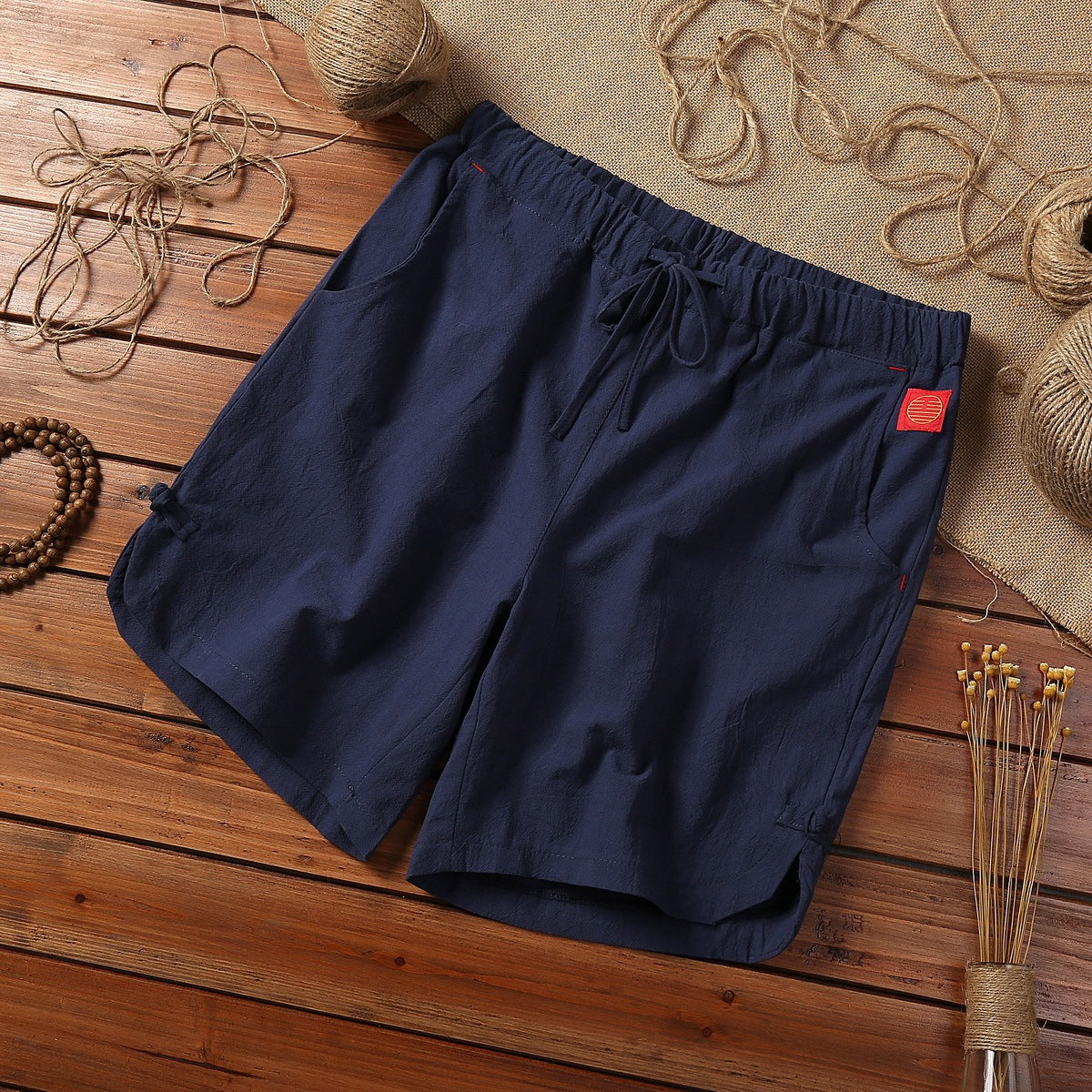 Plus Size Cotton & Linen Casual Shorts Breathable
