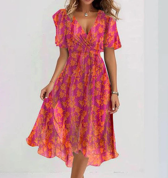 Women's Fashion Temperament Printed Long Dress