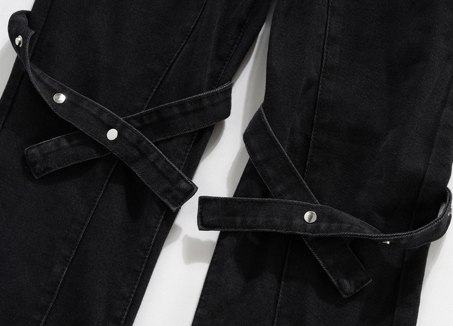 Bootcut Pants Button Braiding Decorative Stitching Men And Women