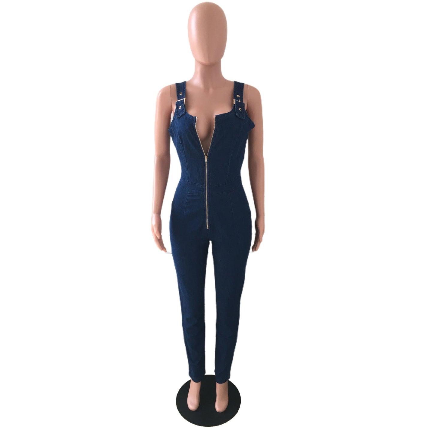 High Elastic Overalls Denim Jumpsuit