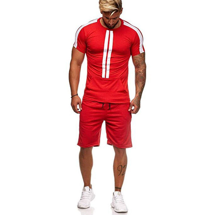 Large contrast panel outdoor leisure suit