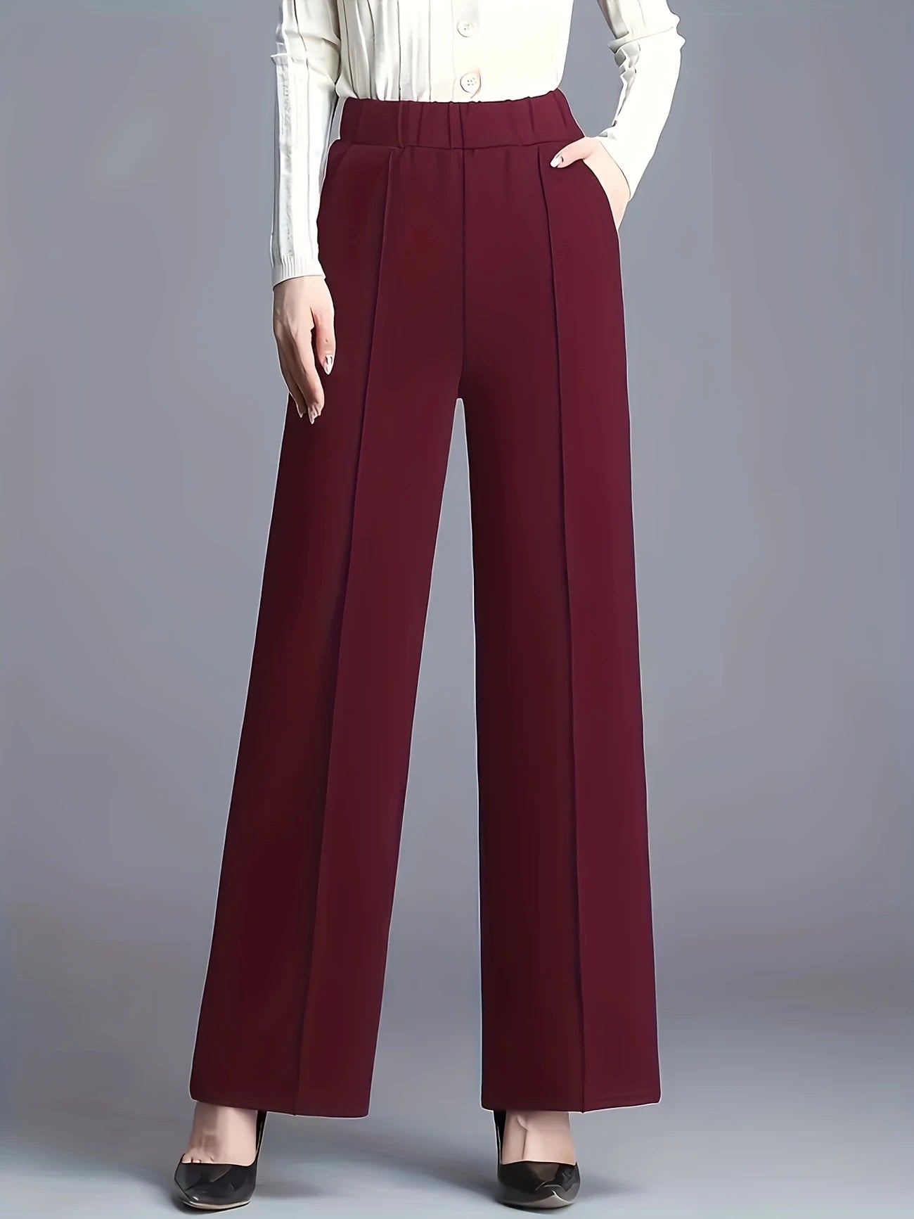 Women's Autumn Winter Wide Leg High Waist Loose Slimming Casual Pants
