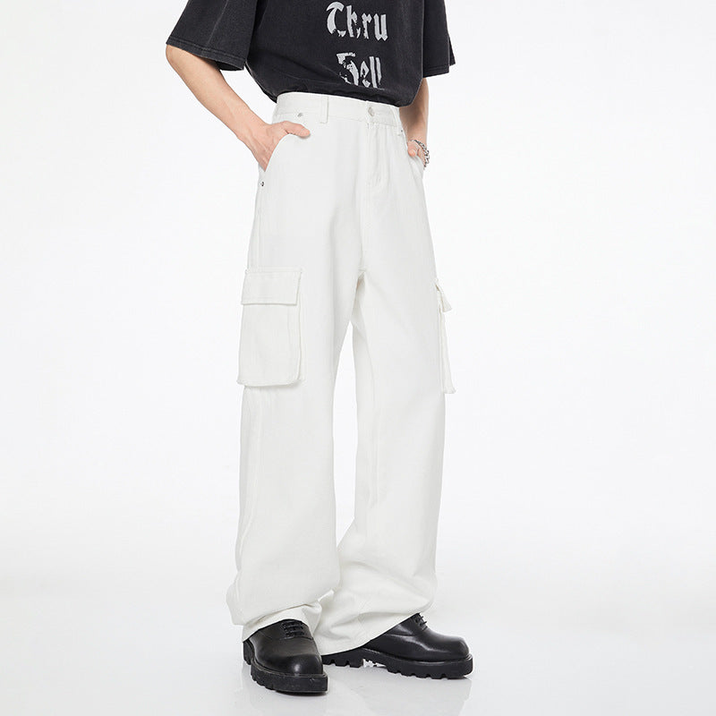 Men and Women Style Workwear Style White Jeans