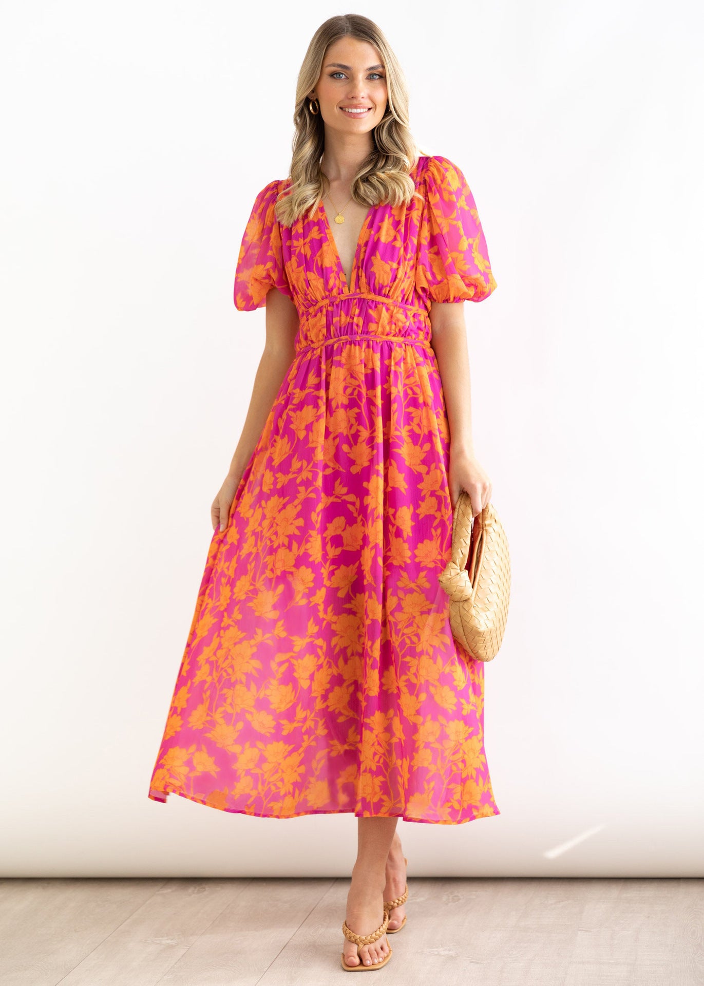 Women's Fashion Temperament Printed Long Dress